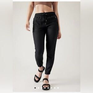 Athleta Cabo Linen Black Jogger